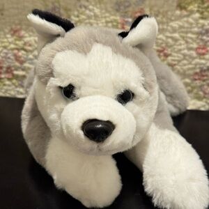 Plush Husky Dog Toy - Gray and White